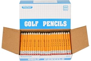 Rarlan Golf Pencils with Erasers, 2 HB, Pre-Sharpened, 200 Count Bulk Pack