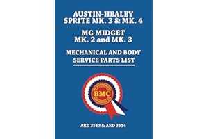 AUSTIN-HEALEY SPRITE MK. 3 & MK. 4 MG MIDGET MK. 2 and MK. 3 MECHANICAL & BODY SERVICE PARTS LIST: AKD 3513 and AKD 3514