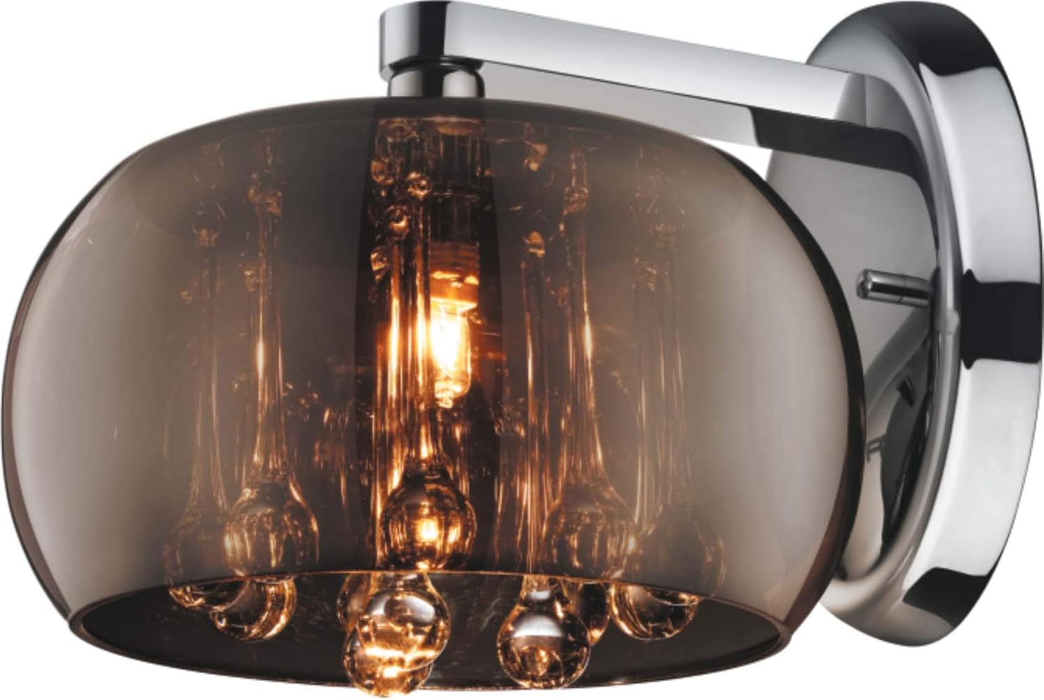 Buy Tisva Allumer Wg1021 Clear Crystals Wall Light Chrome Finish Base With Smoke Color Glass Shade Online At Low Prices In India Amazon In