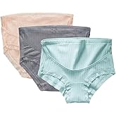 FEOYA Over Bump Maternity Underwear Cotton Plus Size Pregnancy Panties High Waist Postpartum Support Briefs (L-5XL, 3 Pack)