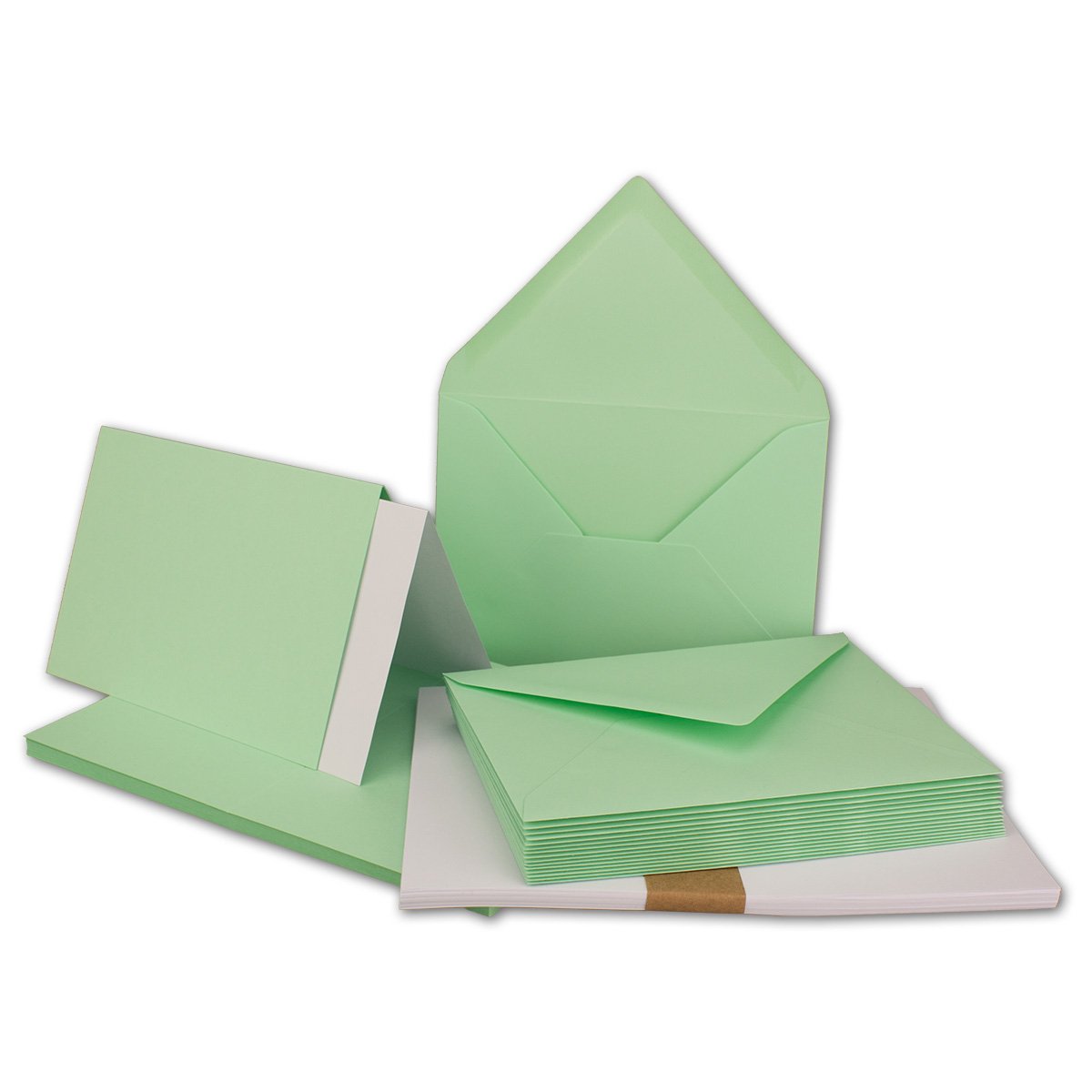 FarbenFroh by GUSTAV NEUSER 10x folding card set DIN A6/C6 with envelopes in mint green - including insert - 14.8 x 10.5 cm - Premium quality - FarbenFroh