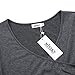 MISSKY Women Short Sleeve V Neck Gray Knee Length Elegant Slim Swing Dress (M