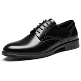 HEEZ Men's Dress Shoes Formal Oxford Derby Suit Shoes for Men Non Slip | Wide Width Comfortable, Lace Up Plain Toe, Business Work Wedding Prom Church Office Graduation