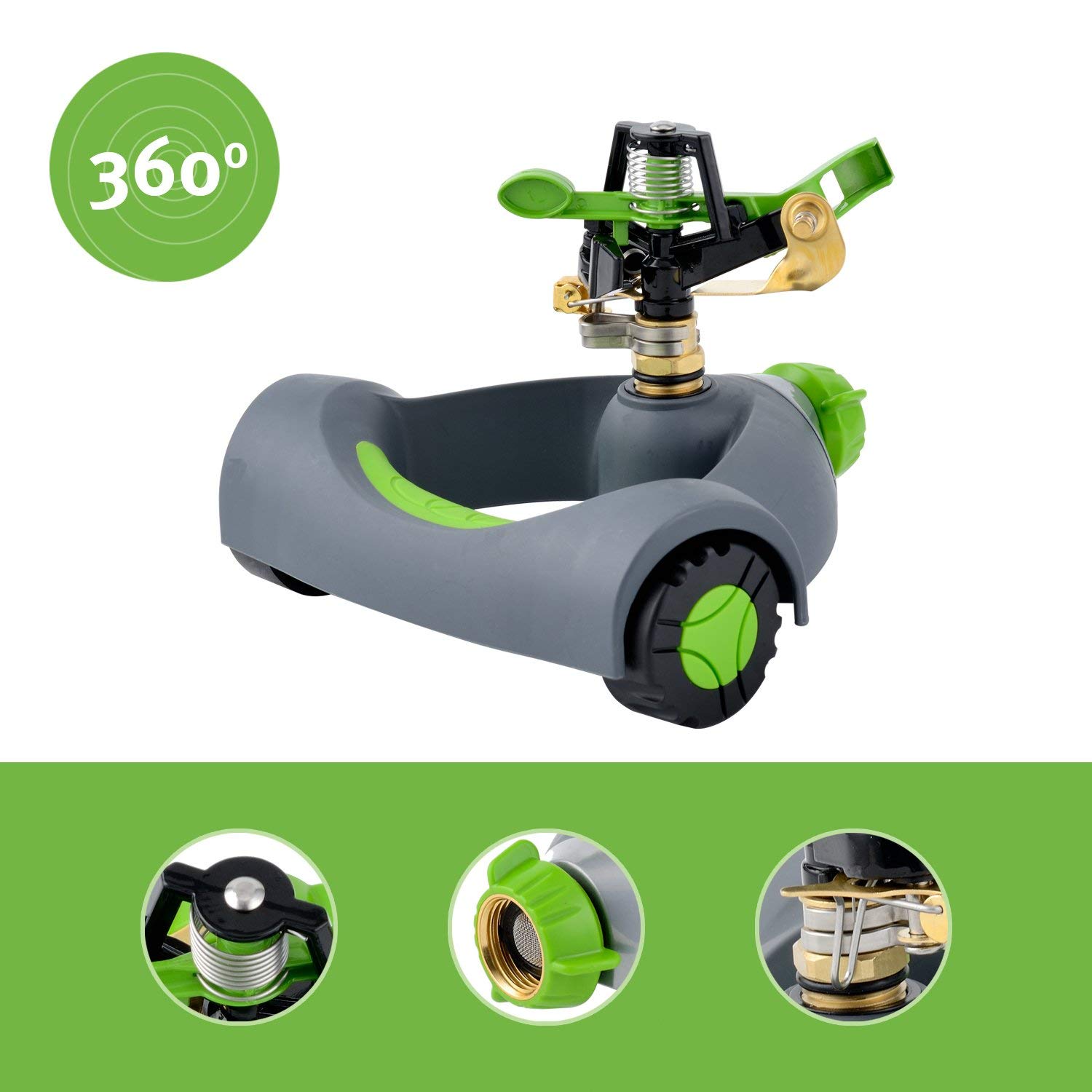 Adjustable 360 Rotating Portable Yard Sprinkler With Metal Head Wheeled Base Coverage Ft Water Up To 4 800 Sq Yestar Garden Lawn Impulse Sprinkler Industrial Scientific Underground Sprinkler Systems Environews Tv