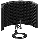 Aokeo Studio Recording Microphone Isolation Shield, Pop Filter. High density absorbent foam is used to filter vocal. Suitable
