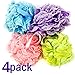 Bath Blossom Shower Loofah Loufa Sponge Pouf Puff Large Size (4 Pack) Luffa - Great for Body Wash, Back and Body Scrubber - Exfoliating Suitable for Men and Women