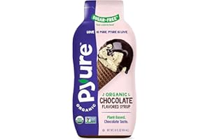 Pyure Organic Chocolate Flavored Syrup, Zero Sugar, 1 Net Carb Keto Syrup, Gluten-Free, Organic Plant-Based Sugar Free Chocolate Syrup for Vegan Keto Friendly Food, 14 Oz