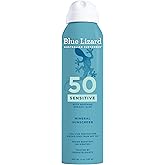 Blue Lizard Sensitive Mineral SPF 50 Spray, Dermatologist-Recommended Brand, Broad-Spectrum UVA/UVB Protection, Water-Resistant, Zinc Oxide Formula, 5 oz