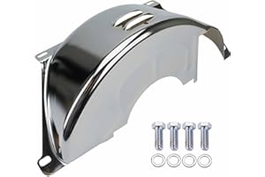 Speedway Motors Chrome Flexplate and Flywheel Dust Cover with Bolts, Compatible with GM 700R4, 4L60, & 4L60E Automatic Transmissions, Durable Steel Construction, Stock Replacement