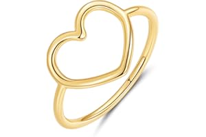 MUNDELL Sterling Silver 925 Simple Minimalist Heart Finger Rings for Women Wedding Engagement Statement Jewelry