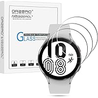 (3 Pack) Orzero Compatible for Samsung Galaxy Watch 4 44mm Tempered Glass Screen Protector, 2.5D Arc Edges 9 Hardness…