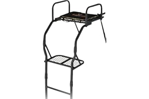 Big Game The Warrior Pro 1 Person Deer Hunting Ladder Climbing Tree Stand for Whitetail Deer and Elk Hunting, 300 Pound Capac