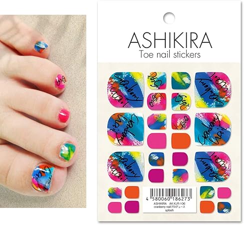 Amazon Ashikira フットネイルシール Cranberry Nailデザイン Splash 足の爪 貼るだけマニキュア ネイルラップ ネイルアート Tsumekira シール ステッカー 通販