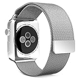 Enow Smart Watch Band, Fully Magnetic Closure Clasp Mesh Loop Milanese Stainless Steel Bracelet Strap for Smart iWatch Sport & Edition 38mm & 42mm