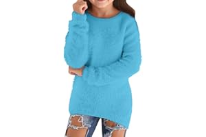 Cute Sweaters for Teens Girls Fleece Flannel Fuzzy Loose Cozy Long Sleeve Fall Pullover Tops Fluffy Chunky Clothes