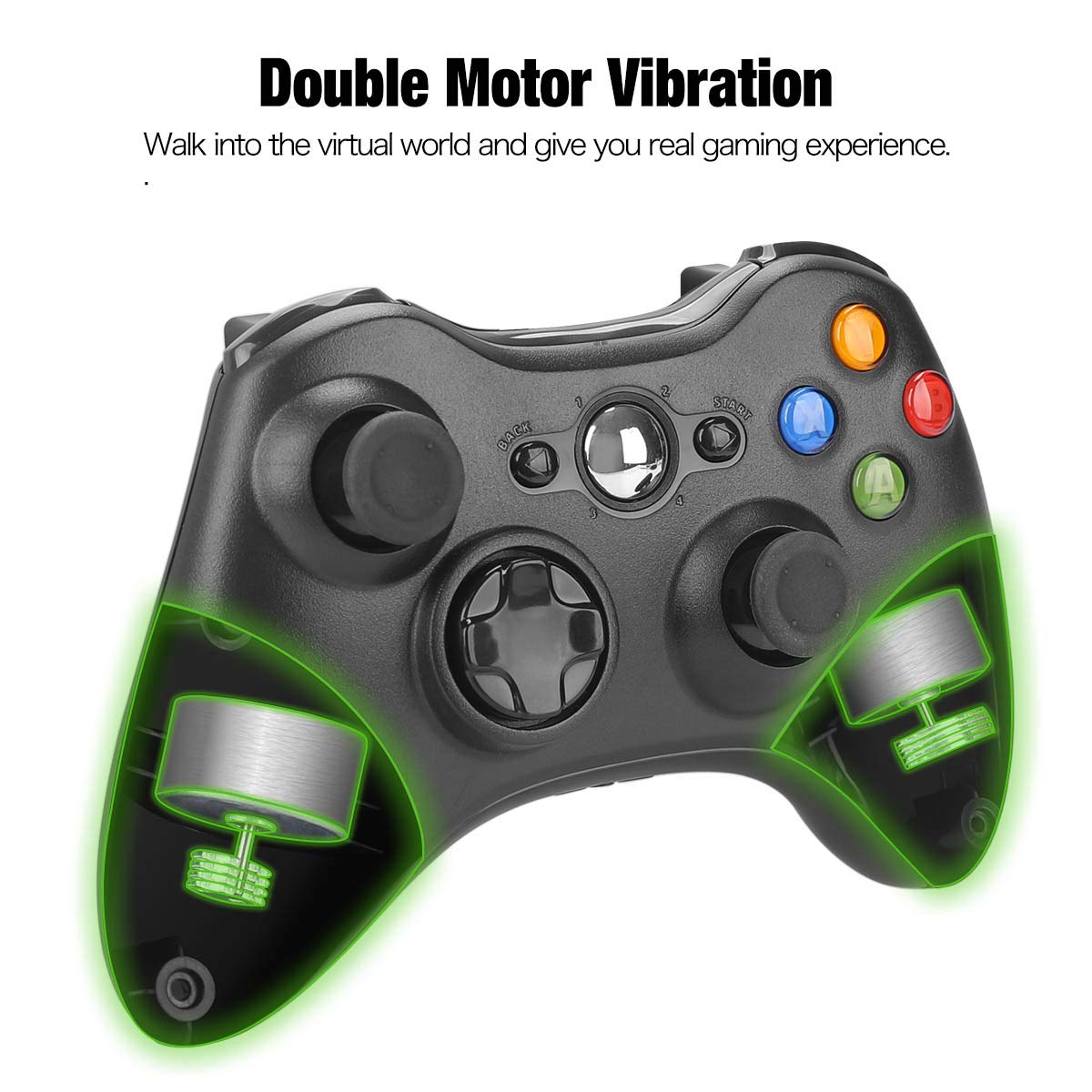 Xbox 360 Wireless Controller, Y Team 2.4GHz Xbox 360 Gamepad Joystick Wireless Controller for Xbox 360 Console and PC Windows 7/8/10 (Black)