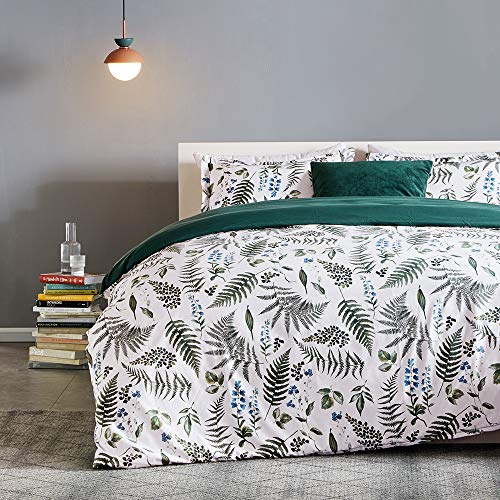 SLEEP ZONE Bedding Duvet Cover Sets Printed Pattern Tropical Plants 120gsm Ultra Soft Zipper Closure Corner Ties, Green, King (104 x 90 inch | 2 Pillow Shams) - Thumbnail 7