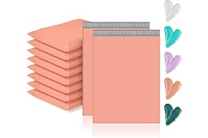 GSSUSA Large Poly Mailers 14.5x19, 100PCS - Strong Adhesive, Waterproof, Tear Resistant Shipping Mailers in Orange Pink