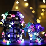 50 LED Ball String Lights with Flashing, 16.4ft/5m Waterproof String Light for Holiday Christmas Wedding Gardens Lawns Patios Indoor & Outdoor Decoration (Multicolor)