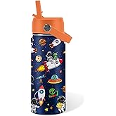Space Astronomy Gifts for Kids - 16 Oz Kids Water Bottle with Straw Lid, Stainless Steel Insulated Tumbler, Leak Proof, BPA-Free, for Boys, School, Travel - Universe Children Birthday Gifts Cups(1pc)