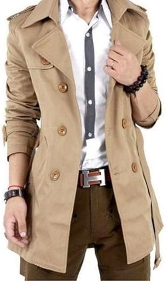 Amazon オルル Olulu トレンチコート スプリングコート ベーシック で シンプル な コート メンズコート ベージュ ブラック アウター トレンチ M ベージュ コート ジャケット 通販