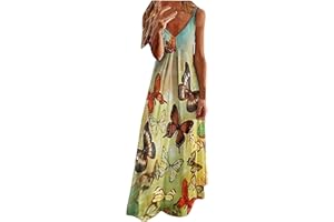 ANUYALUE Plus Size Dress for Women Vintage Floral Print Beach Maxi Dress Summer Vneck Sun Dress Dressy Casual Maxi Dresses