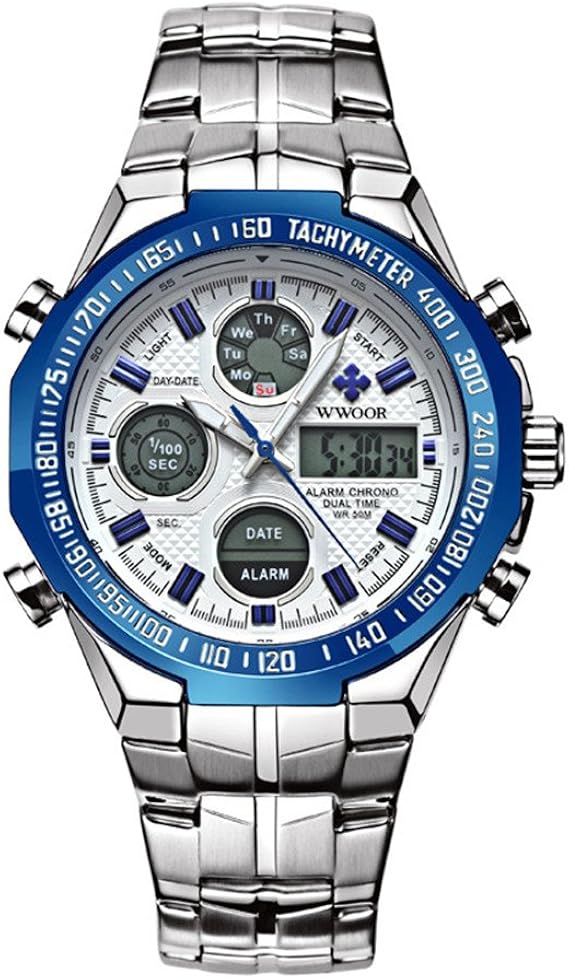 Amazon Co Jp Wwoor 8019メンズスポーツとレジャー多機能防水時計電子時計 ブルー Wrist Watches