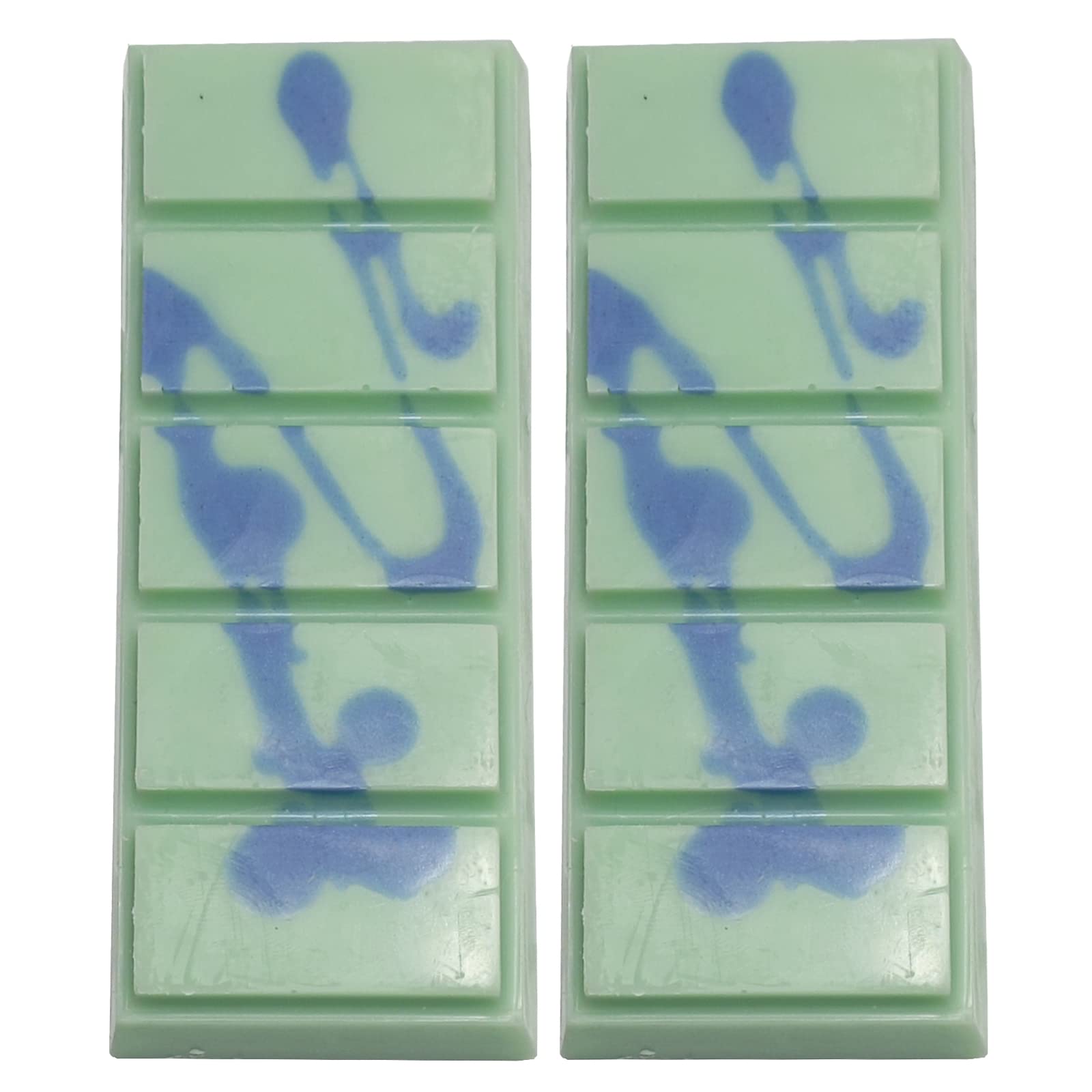 Auronna Wax Melts Bar Scented - Natural Handmade Soy Snap Bar - Highly Concentrate - Made in UK - Up to 80 Hours of Fragrance Cast (Frosty Eucalyptus, 2 Pack)