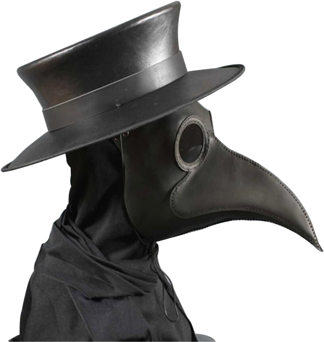 Anjoy Plague Doctor Mask Birds Long Nose Beak Faux Leather Steampunk Halloween Costume