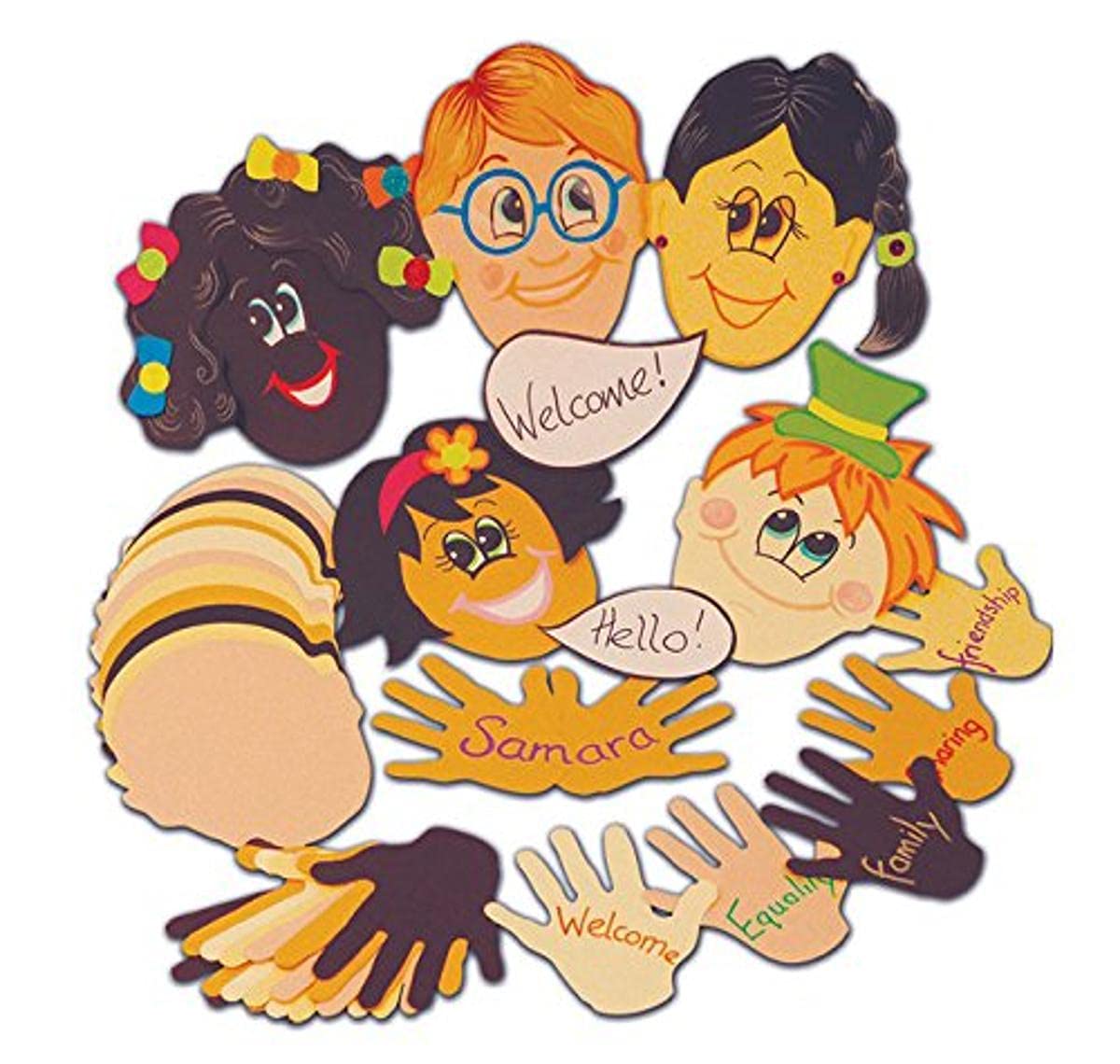 Springboard Multicultural Heads and Hands Craft Activity Pack - Cut-Out Skin Tone Paper Shapes for Children to Decorate - Diversity Arts and Crafts for Kids - Learning Resources for Schools - 32-Pack
