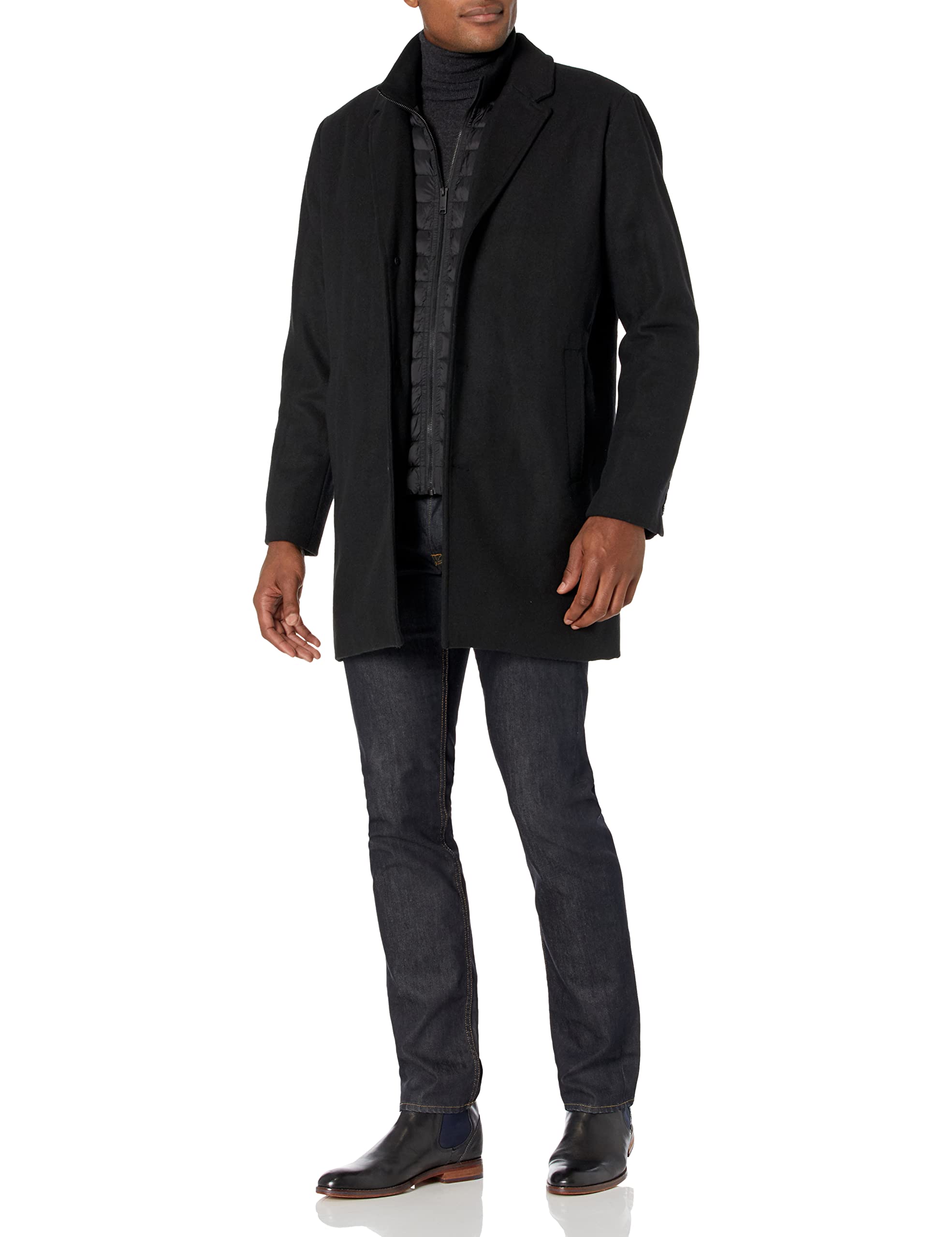 Photo 1 of Dockers Men's Henry Wool Blend Top Coat (Regular and Big & Tall Sizes), Black, XXX-Large