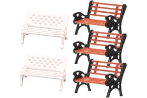 5 Pcs Christmas Village Bench Miniature Bench Mini Christmas Villages Accessories Christmas Dollhouse Bench Collectible Figur