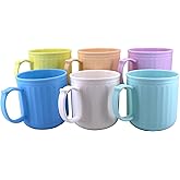 AOYITE 13 oz Coffee Mugs set of 6 - Unbreakable Plastic Mug in Light Color - BPA Free Reusable Microwave Safe Drinking Cups for Coffee,Tea,Cocoa,Milk,Cappuccino, Mocha (Thick Wall)
