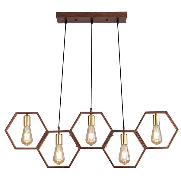 FANG YAN MEI FARMHOUSE KITCHEN ISLAND LIGHT FIXTURES,5-LIGHT DINING ROOM LIGHT FIXTURES OVER TABLE, INDUSTRIAL PENDANT LIGHTS LINEAR CHANDELIERS FOR DINING ROOM KITCHEN ISLAND
