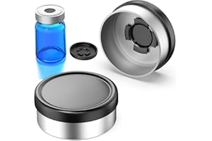 ZHANXUBIO 20mm Vials Caps Burr-Free Seals for Glass Vial, 100 Pcs (20mm, Black, Aluminum-Plastic)