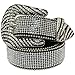 50138 Rhinestone Belt Fashion Western Crystal Zebra Bling Dazzling Mesh Design Leather Belt 1-1/2