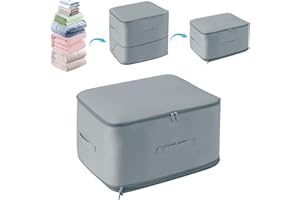 DqsWko Ultra Space Saving Self Compression Organizer,2024 New Ultra Space Saving Self Compression Organizer for Comforters, Clothes, Blankets (Gray), X-Large