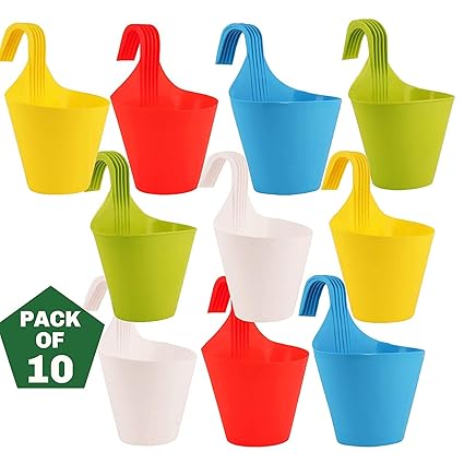Altino Plastic Hook Hanging Pot 10 Pieces (12, Standard)