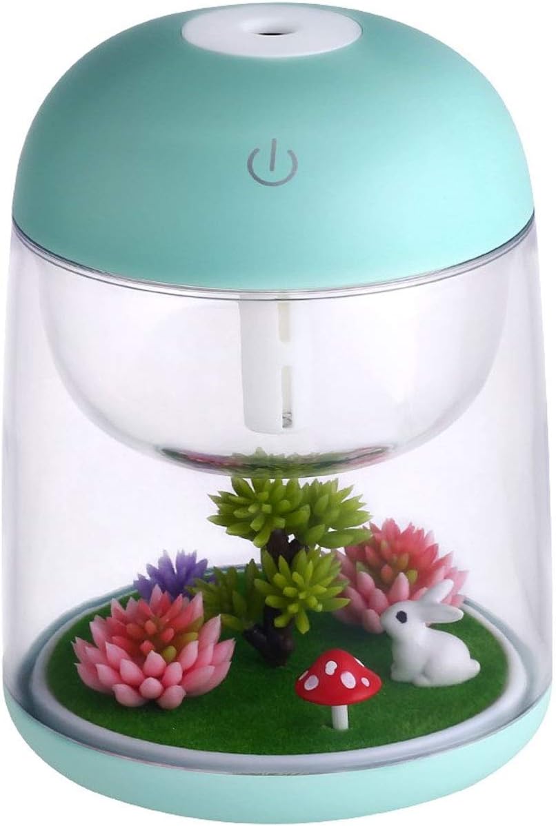 TSAOYA Air Humidifier with Micro LED Landscape, Adjustable Mist Mode, Waterless Auto Shut-off,for Various Places Like Bedroom,Office,Car (green)