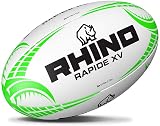 Rhino Rapide XV Rugby Ball White Green Size 3 Brand Rhino