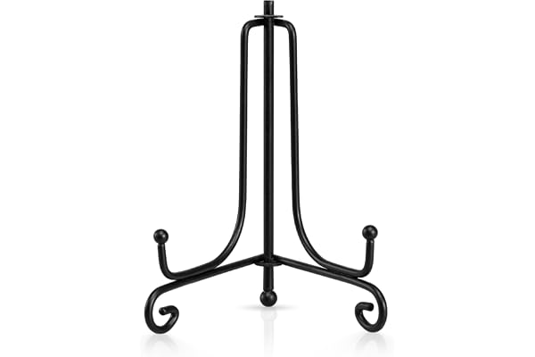 (2 pack)Iron Display Stand, Black Iron Easel Plate Display Photo Holder Stand, Displays Picture Frames, Cookbooks, Decorative