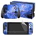 eXtremeRate Full Set Faceplate Skin Decal Stickers for Nintendo Switch with 2Pcs Screen Protector (Console & Joy-con & Dock & Grip) -Blue Galaxy