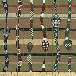 Ambesonne Tribal Fabric by The Yard, Wildlife