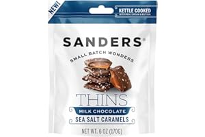 SANDERS CANDY, LLC Sanders Milk Chocolate Sea Salt Caramel THINS - 6 ounce bag