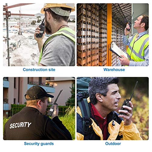 SAMCOM FPCN10A Two Way Radio, 20 Channel GMRS Walkie Talkie UHF 400-470MHz 2 Watt Wireless Intercom with Group Function, Earpiece & Belt Clip Included - Black (Pack of 6)