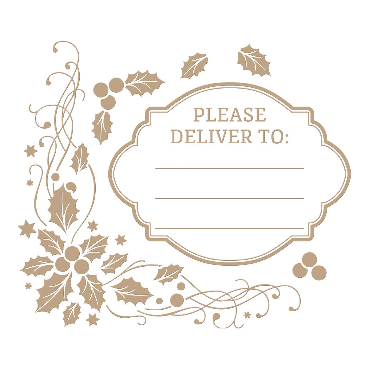 Spellbinders Holiday Stationery and Envelope Corner Hot Foil Plate Designed by Becca Feeken, Metal, Label Frame: 10.2 x 7.6 cm