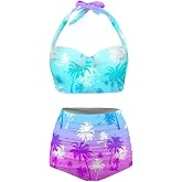 ELEDIZI Plus Size Bathing Suit for Women Tummy Control High Waisted Bikini Sets for Women Size S-2XL