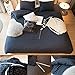 MKXI Simple Bedroom Collection 3 Pieces Navy Queen Size Duvet Cover Set,Cross Printed