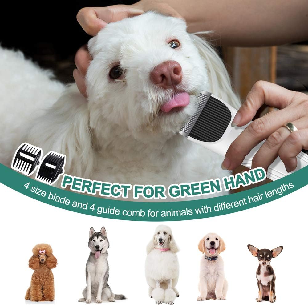 AIBORS Dog Grooming Clippers kit with 12V High Power Low Noise for Thick Coats Heavy Duty Plug-in Pet Trimmer Electric Professional Hair Clippers for Dogs Cats Pets, 2 Pack Blades : Pet Supplies