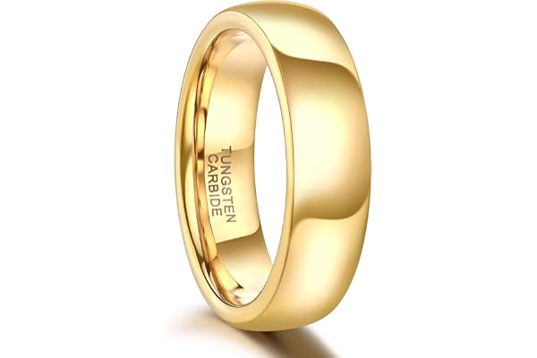 SHINYSO 2mm 4mm 6mm Tungsten Carbide Ring Dome Polished Wedding Band for Men Women Silver/Gold/Rose Gold Comfort Fit Size 4-1